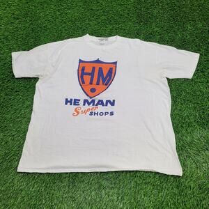 Vintage 90s He-Man Super Shops Shirt 3XL 27x30 White
